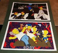2 DEATH NYC ltd signed 45x32cm street art print Simpsons abbey road murakami KAW