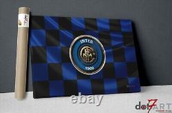 36X24 F. C. Inter Milan Legacy 3D Badge over Flag Open Edition