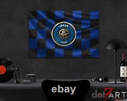 36X24 F. C. Inter Milan Legacy 3D Badge over Flag Open Edition