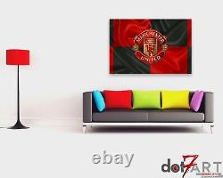 36X24 Manchester United F. C. 3D Badge over Flag Open Edition