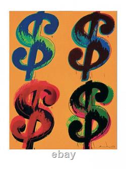4 $ Sign by Andy Warhol Art Print Offset Lithograph Poster Four Dollar 23x31.5