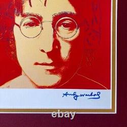 ANDY WARHOL GORGEOUS 1984 SIGNED JOHN LENNON PRINT MATTED and FRAMED