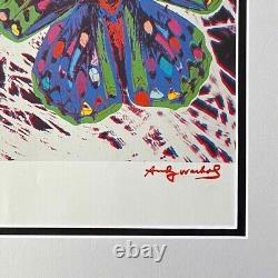 Andy Warhol + 1984 Signed Butterfly Pop Art Matted At 11x14