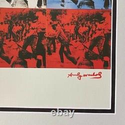 Andy Warhol + 1984 Signed Riot Scenes Pop Art Matted At 11x14