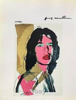 Andy Warhol Mick Jagger, 1975, Original Hand Signed Print with COA
