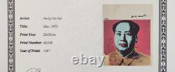 Andy Warhol Print 45/100, Mao 1973, Signed by Artist 1987 With COA
