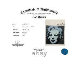 Andy Warhol Print Marilyn Monroe, 1967 Hand Signed & COA