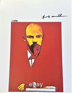 Andy Warhol Print Red Lennin, Hand Signed & COA