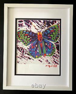 Andy Warhol + Rare 1984 Signed Butterfly Print Matted And Framed