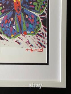 Andy Warhol + Rare 1984 Signed Butterfly Print Matted And Framed