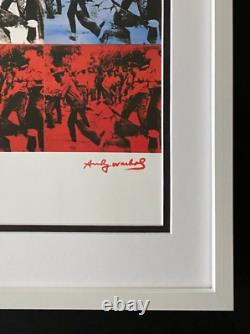 Andy Warhol + Rare 1984 Signed Riot Print Matted And Framed