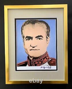 Andy Warhol + Rare 1984 Signed The Shah Of Iran Print Matted And Framed