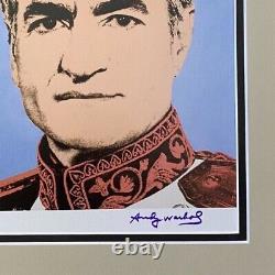 Andy Warhol + Rare 1984 Signed The Shah Of Iran Print Matted And Framed