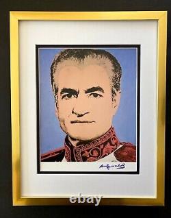 Andy Warhol + Rare 1984 Signed The Shah Of Iran Print Matted To Be Framed 11x14