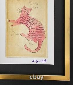 Andy Warhol Sam Cats Signed Vintage Print Mounted And Framed