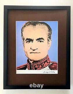 Andy Warhol Shah Of Iran Signed Vintage Print In 11x14 Mat Frame Ready