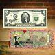 Balloon Girl Of Independence Reverse Pop Art Genuine $2 U. S Bill Signed By Rency