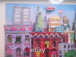 CHARLES FAZZINO GOING UP TOWN Signed Numbered ED475 Framed 3D POP Art COA