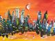 Cityscape Original Signed Painting Pop Art Impressionist Abstract Trdhrt