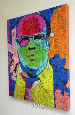 Chris Farley Mixed Abstract Pop Art Painting Print on Canvas SNL NYC Artwork