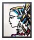 Corbellic Cubism 14x17 Native Woman Portrait Expressionism Original Fine Pop Art