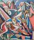 Corbellic Cubism 16x20 Hound Dog Impressionism Gallery Large Canvas Fine Pop Art