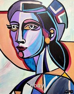 Corbellic Cubism 16x20 Nurse Woman Healthy Large Canvas Museum Profile Pop Art