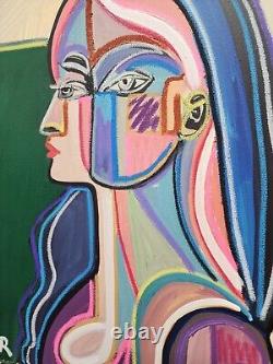 Corbellic Cubism 16x20 School Teacher Woman Large Canvas Museum Profile Pop Art