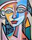 Corbellic Cubism 16x20 Splendid Beauty Woman Large Canvas Museum Profile Pop Art