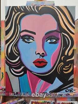 Corbellic Cubist 16x20 Lipstick Kiss Woman Large Canvas Museum Profile Pop Art