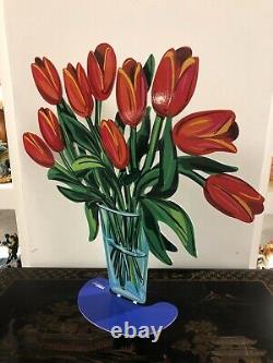 DAVID GERSTEIN Pop art Metal Tulips vase sculpture
