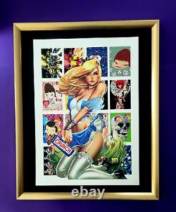DEATH NYC Hand Signed LARGE Print COA Framed 16x20in Anime Japanese Pop Art %
