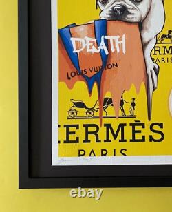 DEATH NYC Hand Signed LARGE Print Framed 16x20in COA POP ART HERMES PARIS LV N