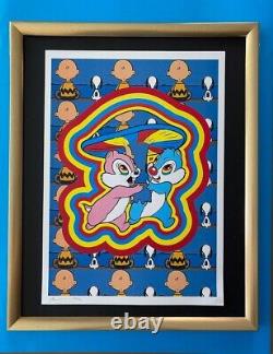 DEATH NYC Hand Signed LARGE Print Framed 16x20in COA POP ART SNOOPY RABBITS BUY