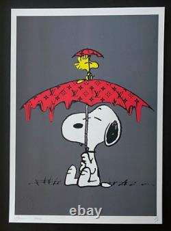DEATH NYC Hand Signed LARGE Print Framed 16x20in COA POP ART SNOOPY SCHULTZ