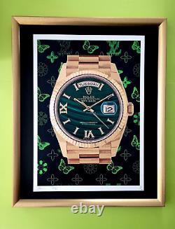DEATH NYC Hand Signed LARGE Print Framed 16x20in COA ROLEX PRESIDENT POP ART ^