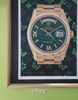 DEATH NYC Hand Signed LARGE Print Framed 16x20in COA ROLEX PRESIDENT POP ART ^