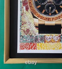DEATH NYC Signed Large 16x20in Framed ROLEX COSMOGRAPH DIAMOND Graffiti Pop Art