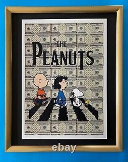 DEATH NYC Signed Large 16x20in Framed THE PEANUTS SCHULZ COA Graffiti Pop Art