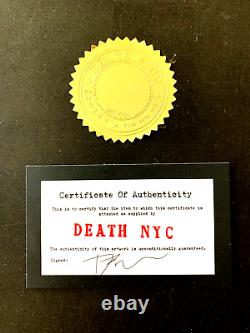 Death NYC Large Framed 16x20in Pop Art Hand Signed COA Darth Vader Keith Haring