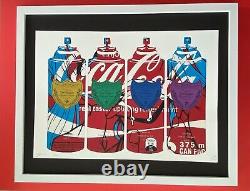 Death NYC Large Framed 16x20in Scarce Pop Art Hand Signed COA Coca Cola Fans