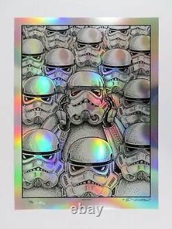 Emek StonedTrooper Fullsize Foil 18x24 Art Print #/40 Stoned Trooper Star Wars