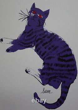 Fine Limited edition Pop Art Silkscreen, Cat, signed Andy Warhol