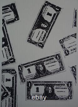 Fine Limited edition Pop Art Silkscreen, Dollar bills, signed Andy Warhol