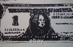 Fine Limited edition Pop Art Silkscreen, Dollar bills, signed Andy Warhol