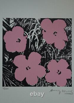 Fine Limited edition Pop Art Silkscreen, Flowers, signed Andy Warhol