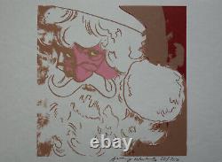 Fine Limited edition Pop Art Silkscreen, Santa, signed Andy Warhol