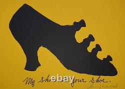 Fine Limited edition Pop Art Silkscreen, Shoe, signed Andy Warhol