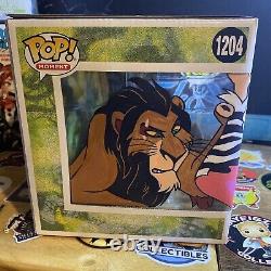Funko Pop! Disney Villains Scar with Hyenas #1204 signed with art on screen
