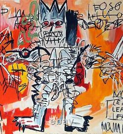 JEAN-MICHEL BASQUIAT Original Acrylic on Paper, Art Painting Hand Signed & Dated
